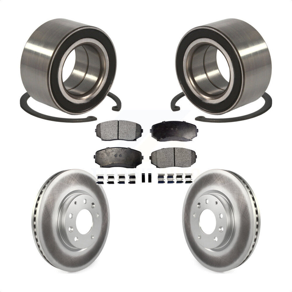 Front Wheel Bearing With Coated Disc Brake Rotors And Ceramic Pads Kit For Ford Edge Mazda CX-7 Lincoln MKX KBB-101961