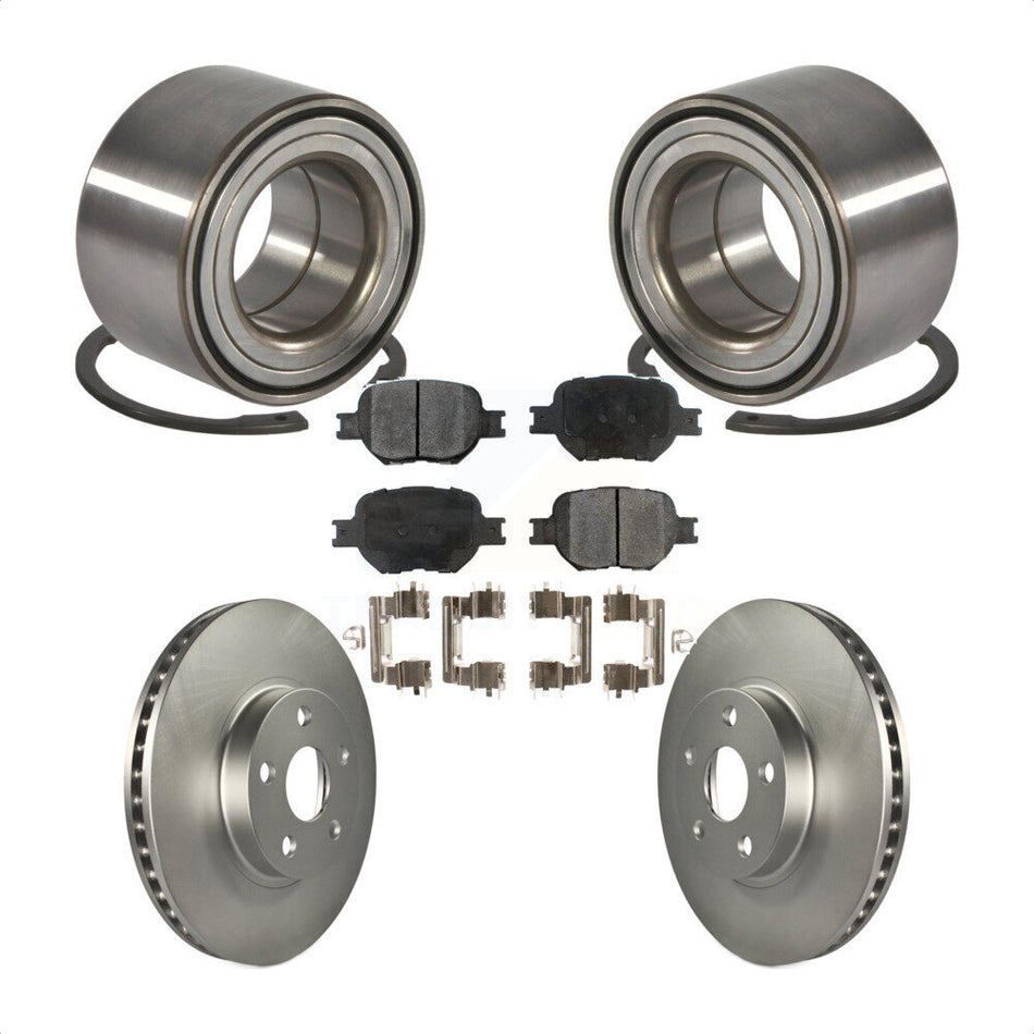 Front Wheel Bearing With Coated Disc Brake Rotors And Ceramic Pads Kit For Scion tC Toyota Celica KBB-101965