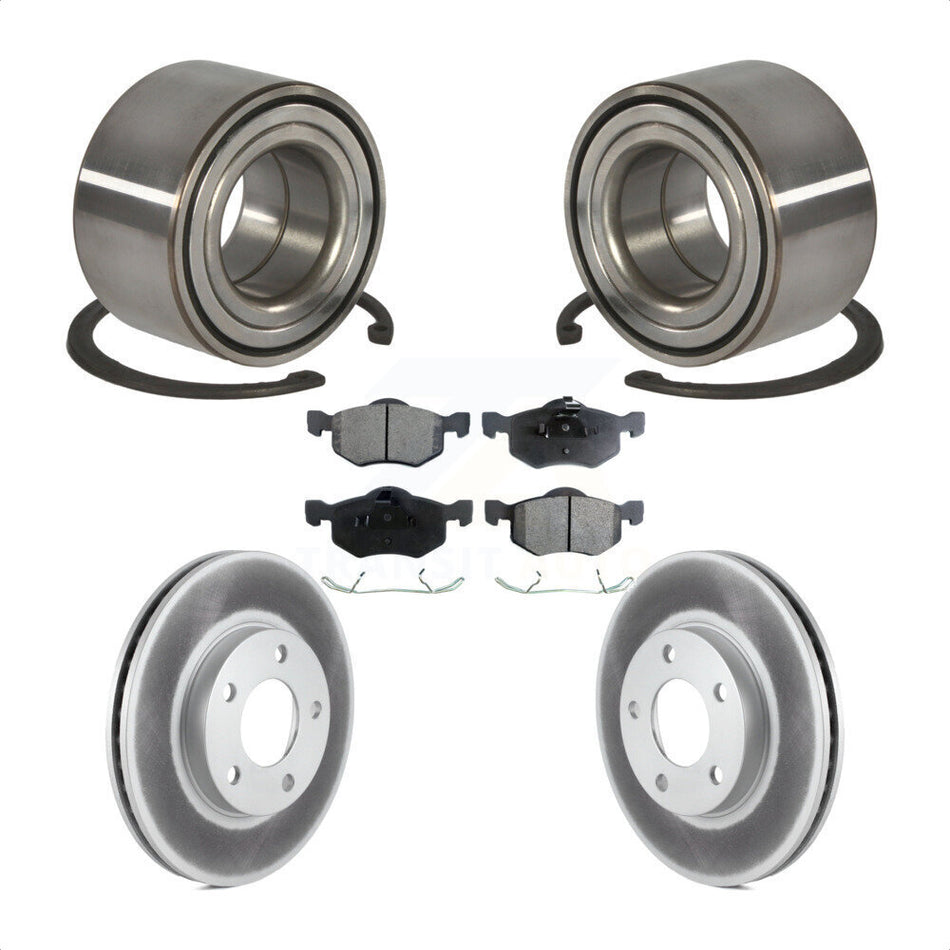 Front Wheel Bearing With Coated Disc Brake Rotors And Ceramic Pads Kit For Ford Escape Mazda Tribute Mercury Mariner KBB-101969