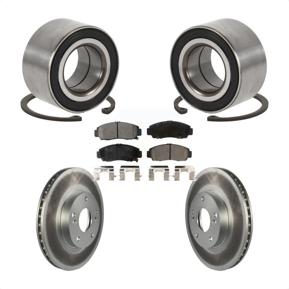 Front Wheel Bearing Coated Disc Brake Rotors And Ceramic Pads Kit For Honda Accord KBB-101972