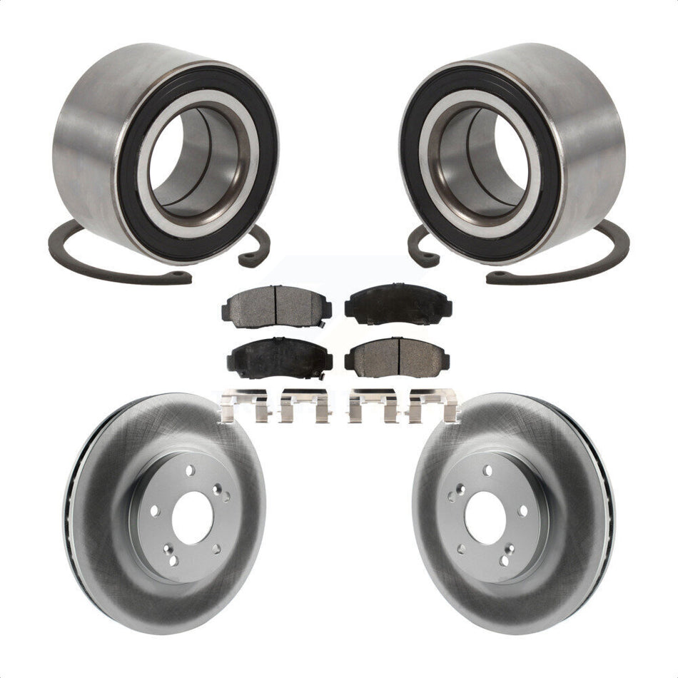 Front Wheel Bearing With Coated Disc Brake Rotors And Ceramic Pads Kit For Honda Accord Acura TL TSX KBB-101975