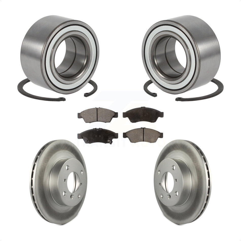 Front Wheel Bearing With Coated Disc Brake Rotors And Ceramic Pads Kit For 2006-2007 Suzuki Aerio KBB-101985