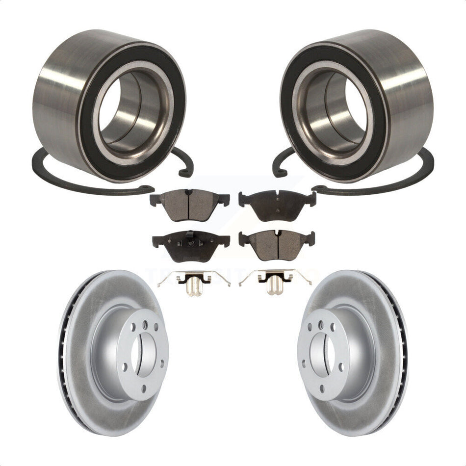 Front Wheel Bearing With Coated Disc Brake Rotors And Ceramic Pads Kit For BMW 328xi 325xi KBB-102001