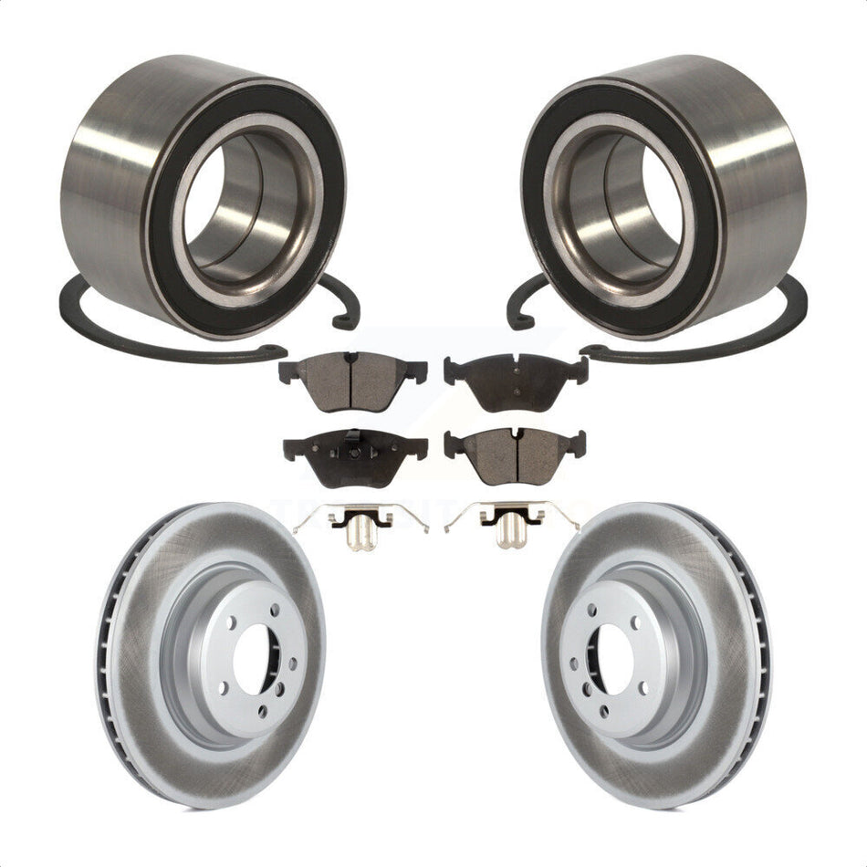 Front Wheel Bearing With Coated Disc Brake Rotors And Ceramic Pads Kit For 2007 BMW 335xi KBB-102002