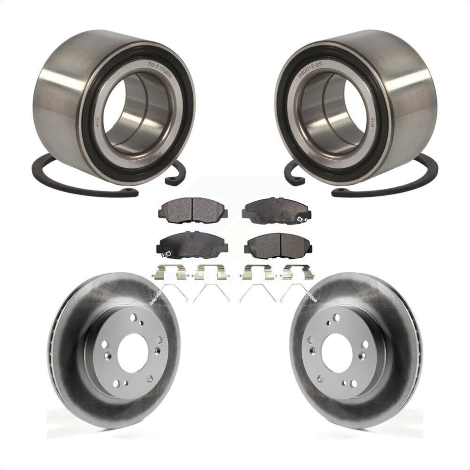 Front Wheel Bearing With Coated Disc Brake Rotors And Ceramic Pads Kit For Honda Civic KBB-102032