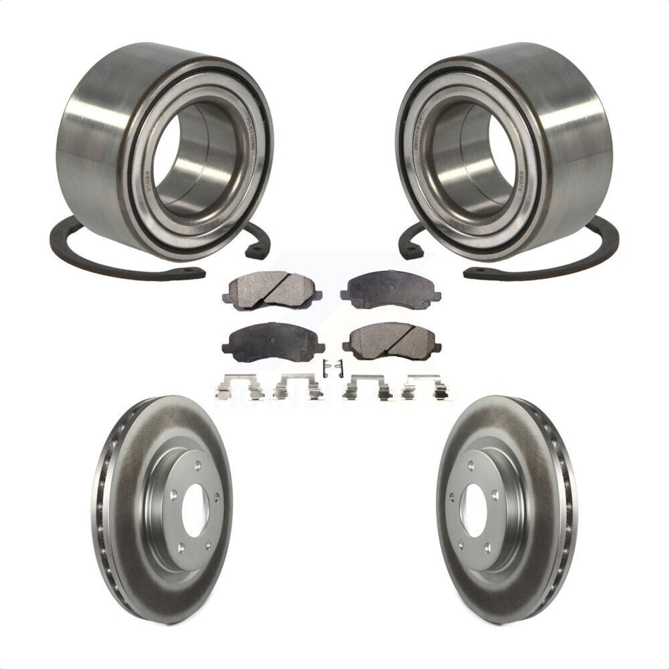 Front Wheel Bearing With Coated Disc Brake Rotors And Ceramic Pads Kit For Jeep Patriot Mitsubishi Compass Dodge Caliber Outlander Sport Lancer RVR KBB-102040