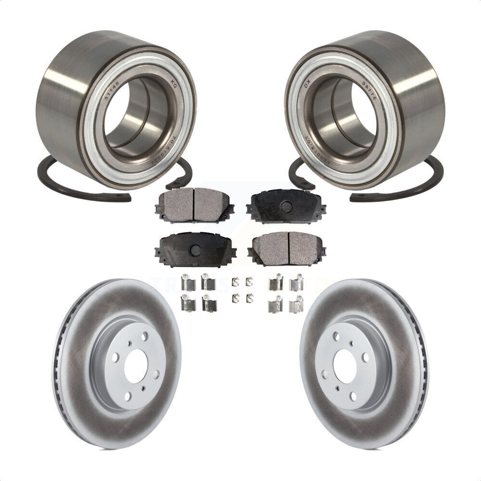 Front Wheel Bearing With Coated Disc Brake Rotors And Ceramic Pads Kit For Toyota Yaris KBB-102074