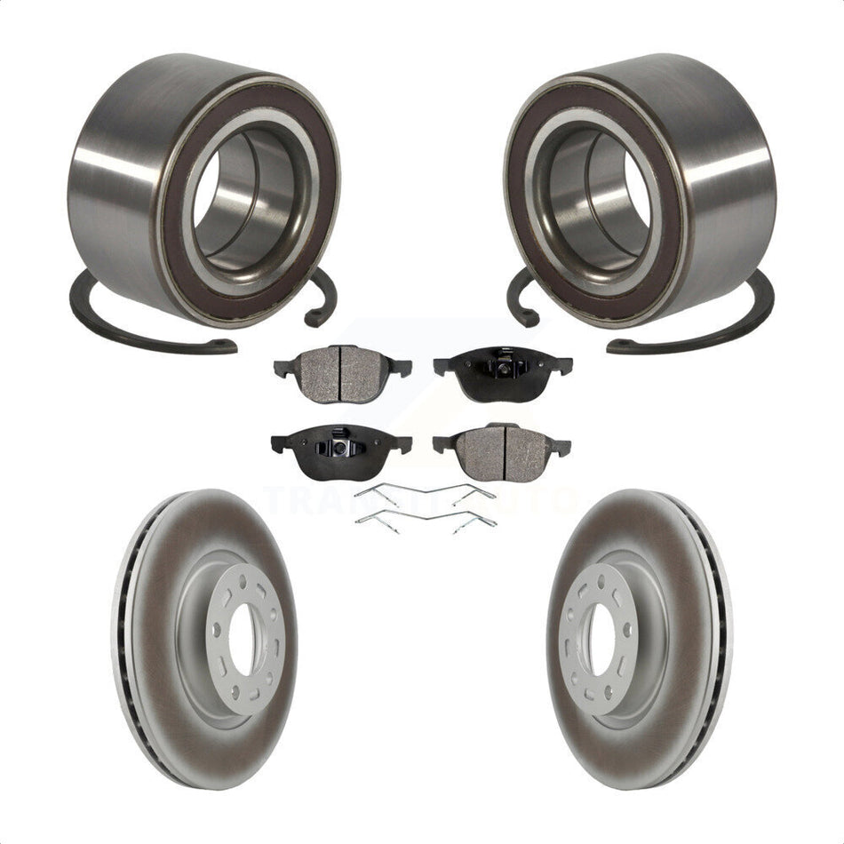 Front Wheel Bearing With Coated Disc Brake Rotors And Ceramic Pads Kit For Mazda 3 5 Sport KBB-102081