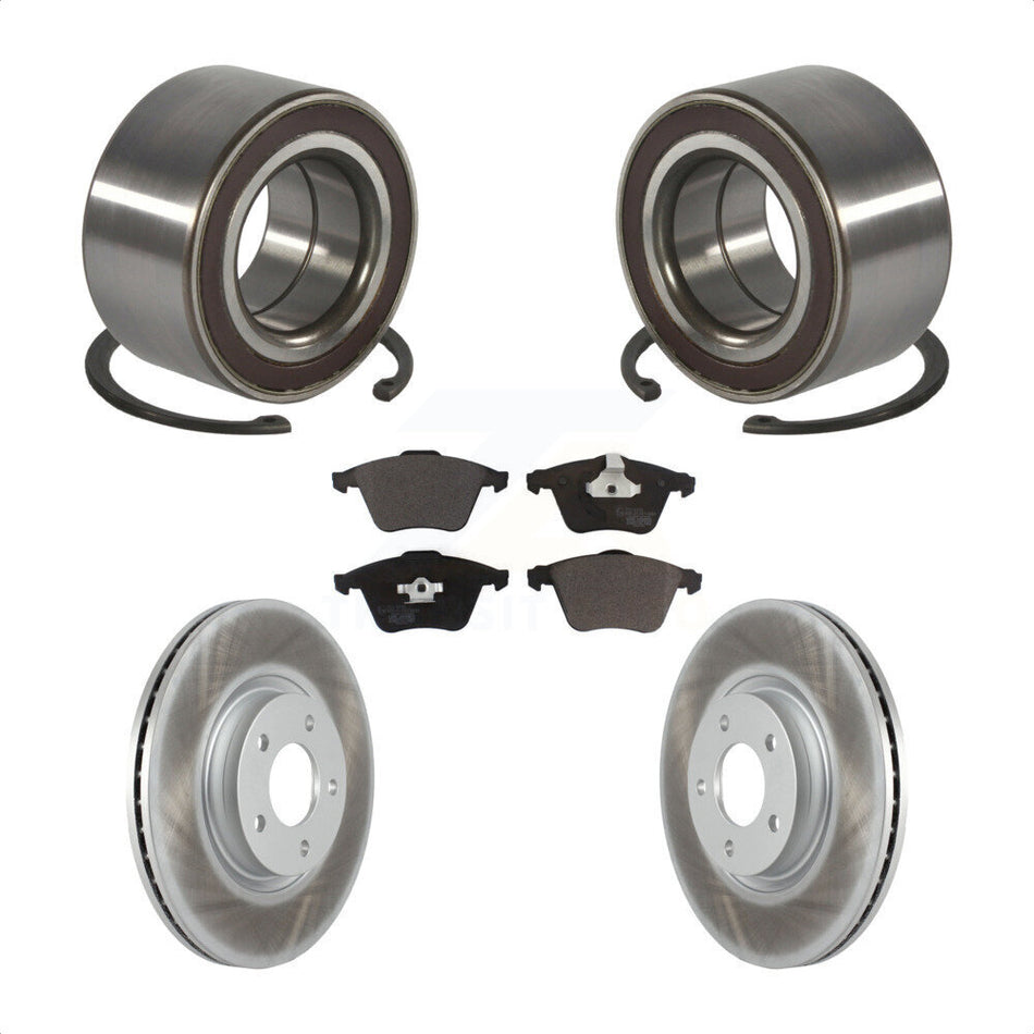 Front Wheel Bearing With Coated Disc Brake Rotors And Ceramic Pads Kit For Mazda 3 KBB-102083