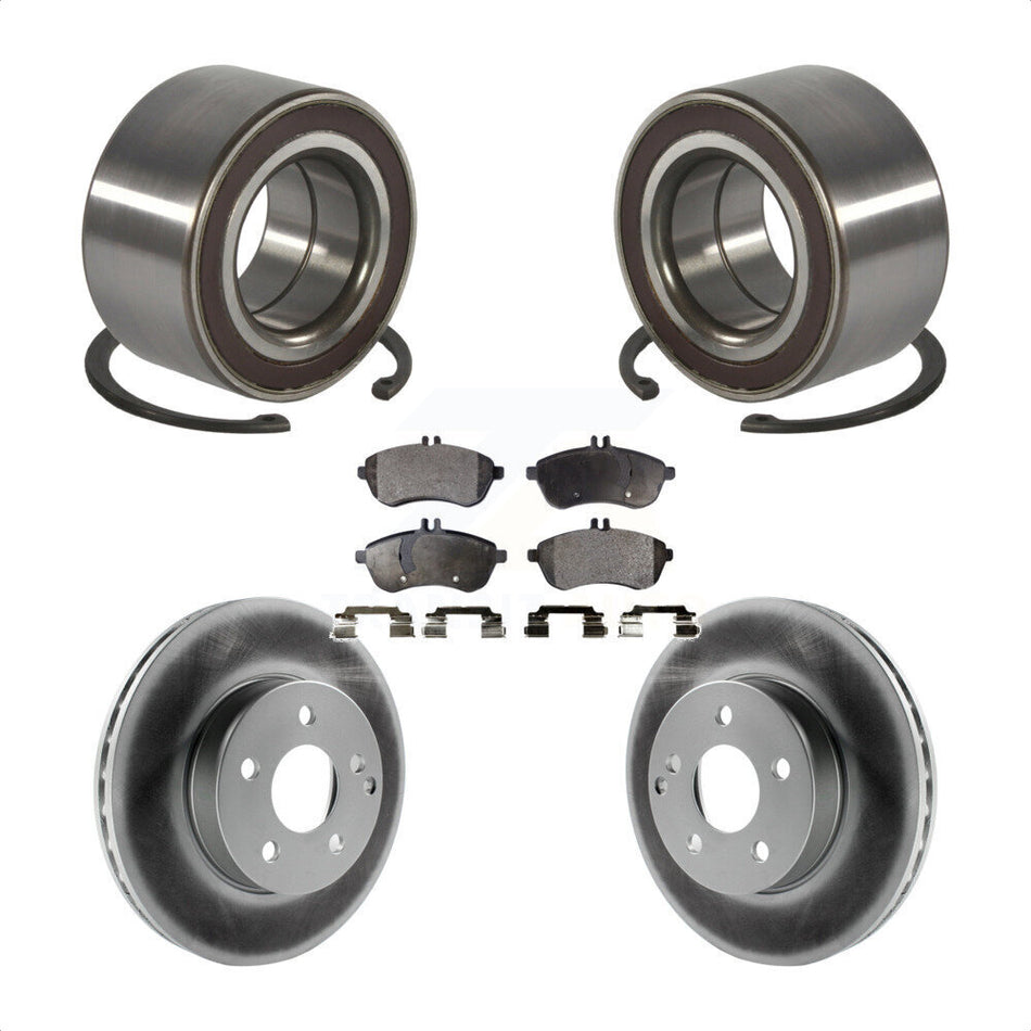 Front Wheel Bearing With Coated Disc Brake Rotors And Ceramic Pads Kit For Mercedes-Benz C300 KBB-102099