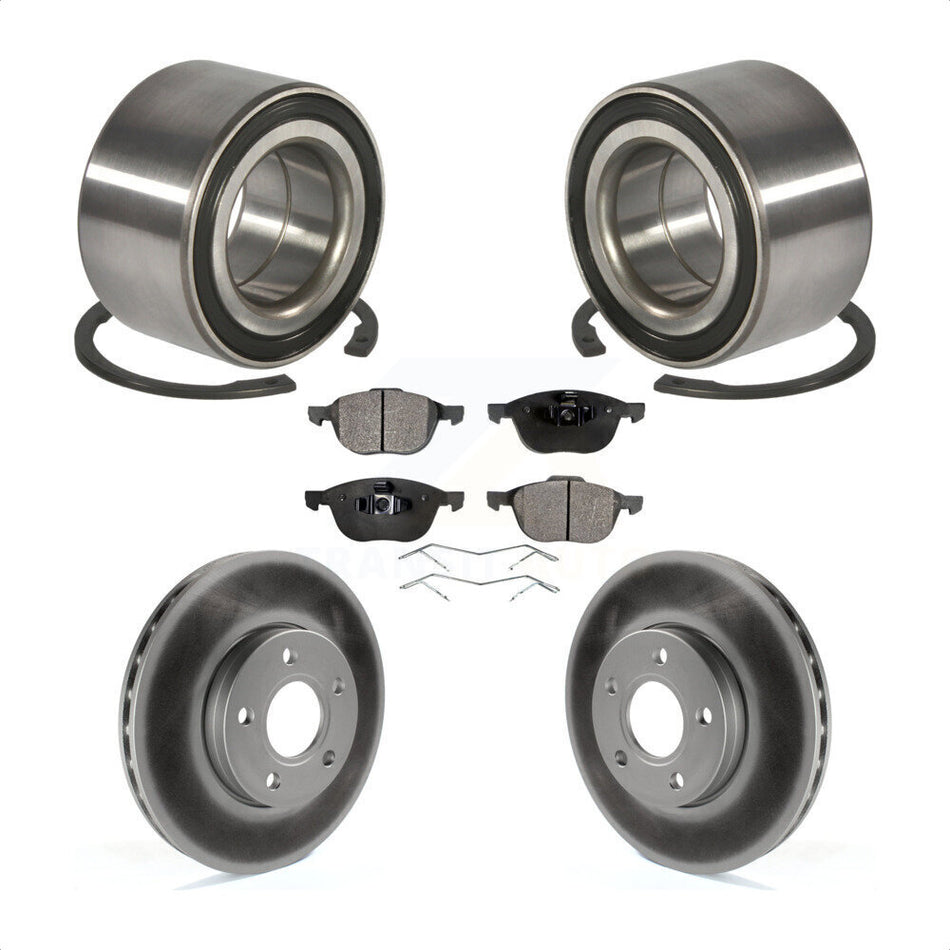 Front Wheel Bearing With Coated Disc Brake Rotors And Ceramic Pads Kit For Ford Focus C-Max KBB-102103