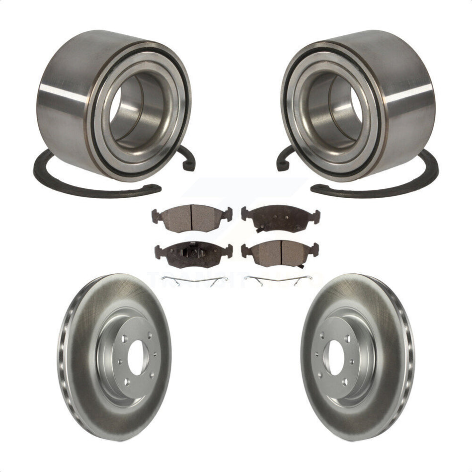 Front Wheel Bearing With Coated Disc Brake Rotors And Ceramic Pads Kit For Fiat 500 KBB-102122
