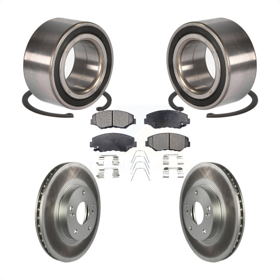 Front Wheel Bearing With Coated Disc Brake Rotors And Ceramic Pads Kit For Honda Accord KBB-102133