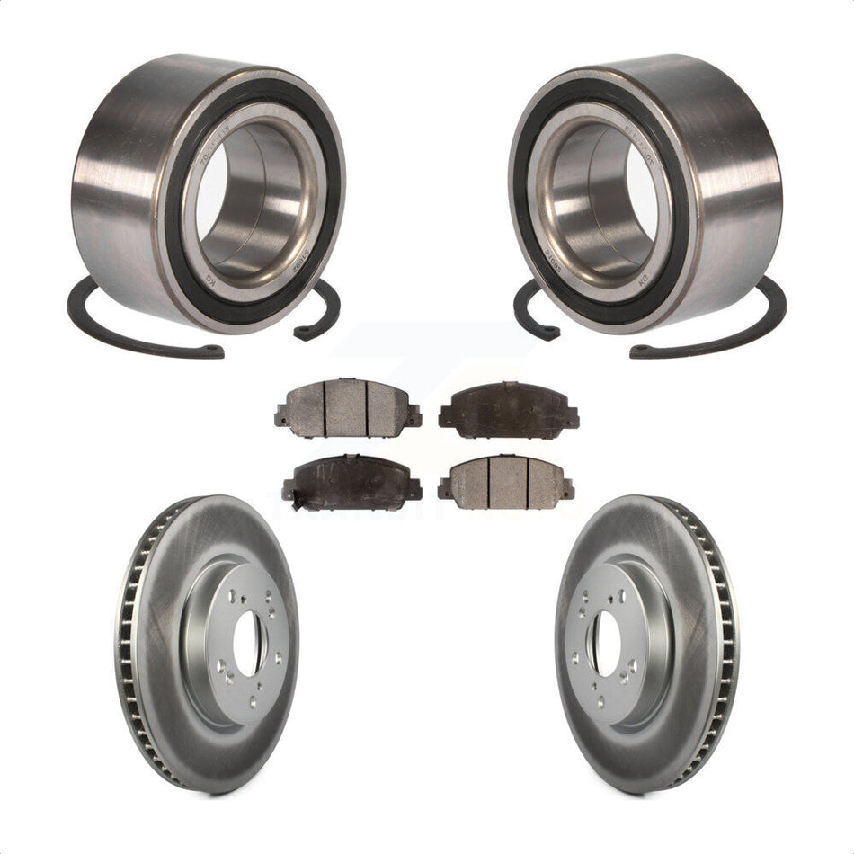 Front Wheel Bearing With Coated Disc Brake Rotors And Ceramic Pads Kit For Honda Accord KBB-102135