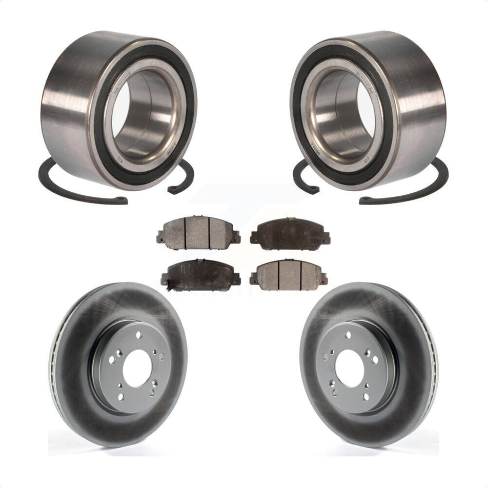 Front Wheel Bearing With Coated Disc Brake Rotors And Ceramic Pads Kit For Honda Accord KBB-102136