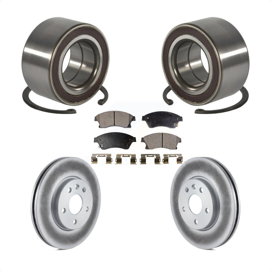 Front Wheel Bearing With Coated Disc Brake Rotors And Ceramic Pads Kit For Chevrolet Sonic KBB-102141