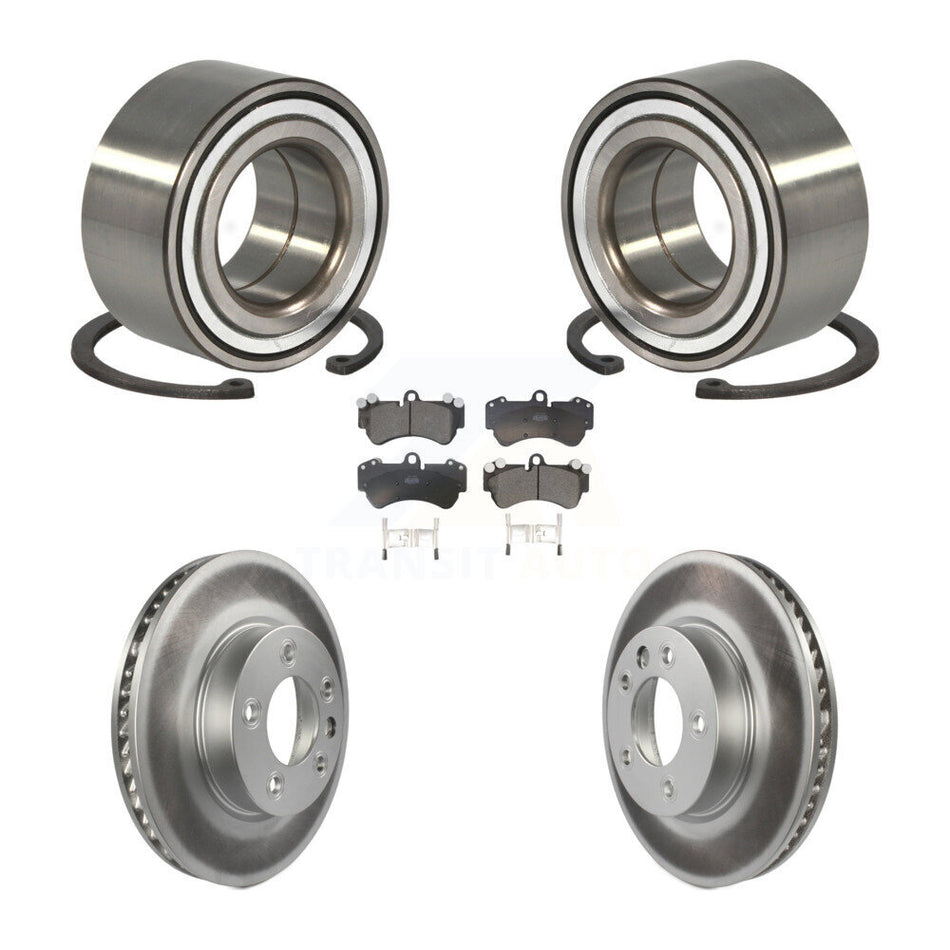 Front Wheel Bearing With Coated Disc Brake Rotors And Ceramic Pads Kit For Porsche Cayenne Volkswagen Touareg KBB-102158