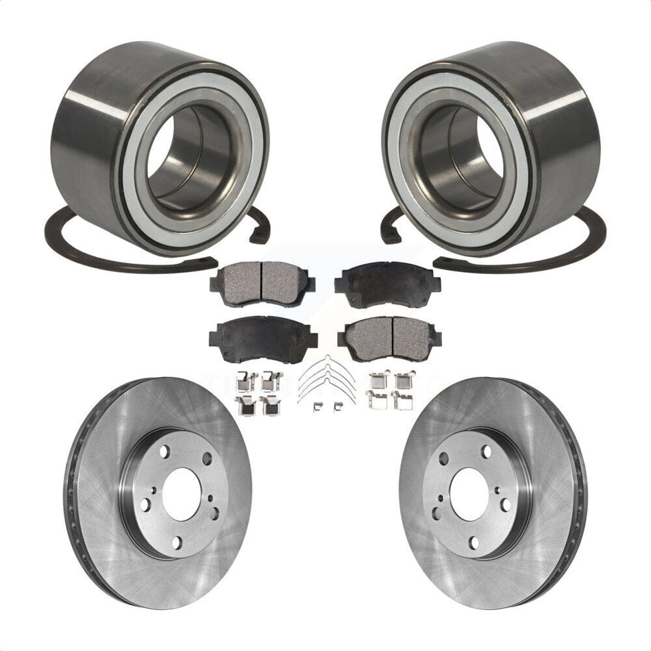 Front Wheel Bearing With Disc Brake Rotors And Semi-Metallic Pads Kit For Toyota Camry Sienna Avalon Lexus ES300 KBB-102168