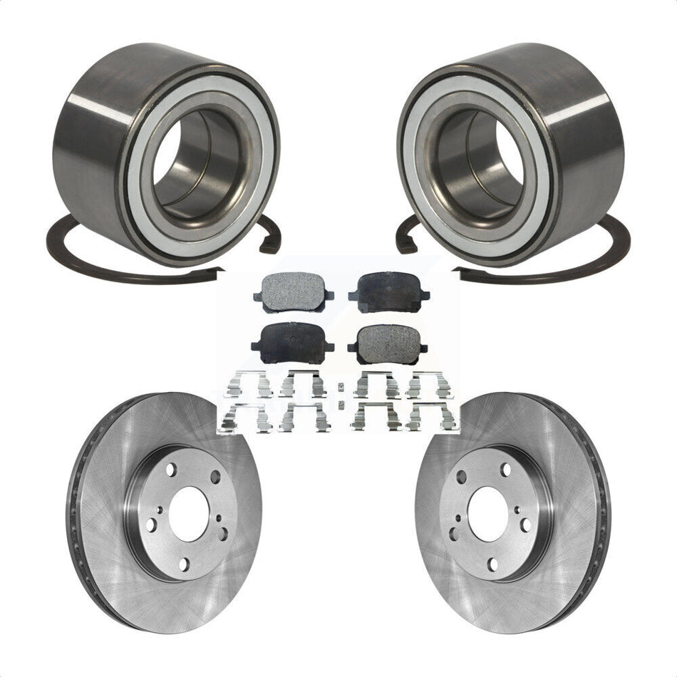 Front Wheel Bearing With Disc Brake Rotors And Semi-Metallic Pads Kit For Toyota Camry Avalon Lexus ES300 Solara KBB-102169