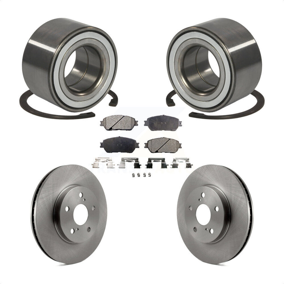 Front Wheel Bearing With Disc Brake Rotors And Semi-Metallic Pads Kit For 2002-2003 Lexus ES300 KBB-102176