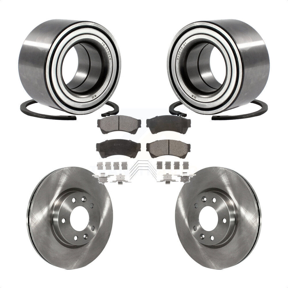 Front Wheel Bearing With Disc Brake Rotors And Semi-Metallic Pads Kit For Ford Fusion Lincoln MKZ Mercury Milan Mazda 6 Zephyr KBB-102181