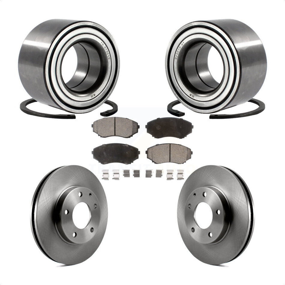 Front Wheel Bearing With Disc Brake Rotors And Semi-Metallic Pads Kit For 2000-2006 Mazda MPV KBB-102182