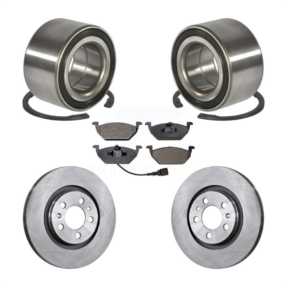 Front Wheel Bearing With Disc Brake Rotors And Semi-Metallic Pads Kit For Volkswagen Beetle Jetta Golf City KBB-102193