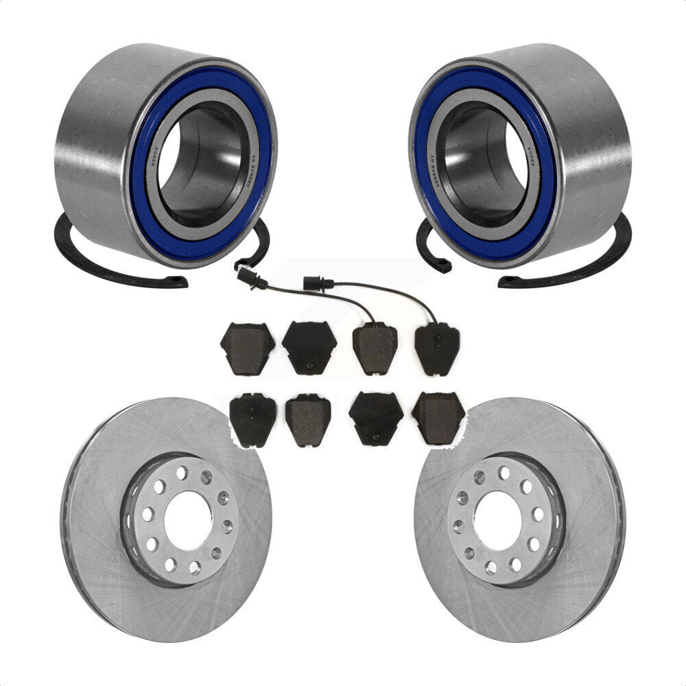 Front Wheel Bearing Brake Rotor Pad Kit For 02 Volkswagen Passat With Dual Piston Caliper KBB-102212