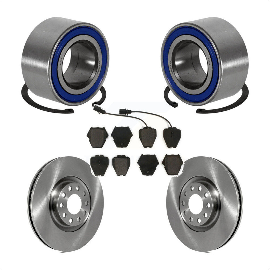 Front Wheel Bearing With Disc Brake Rotors And Semi-Metallic Pads Kit For 2000-2001 Audi A4 Quattro 320mm Diameter Rotor Turbocharged KBB-102213