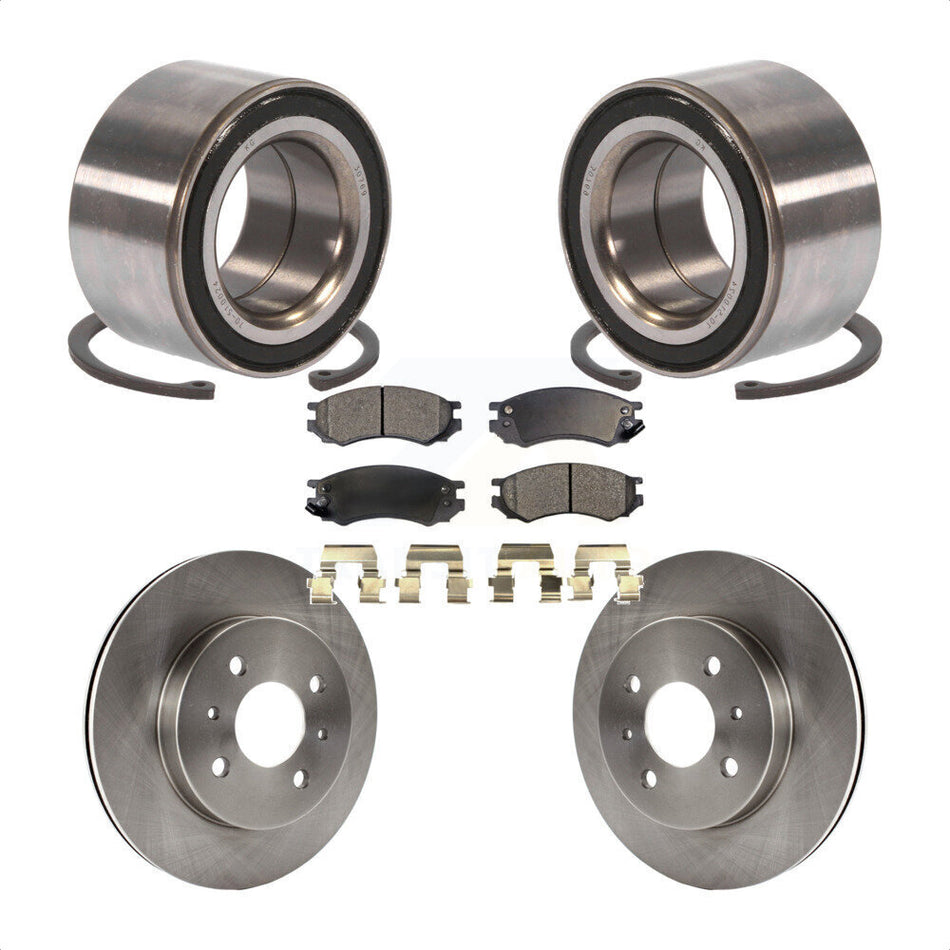 Front Wheel Bearing With Disc Brake Rotors And Semi-Metallic Pads Kit For Saturn SL2 SL1 SC2 SL SC1 SW2 SW1 SC KBB-102214