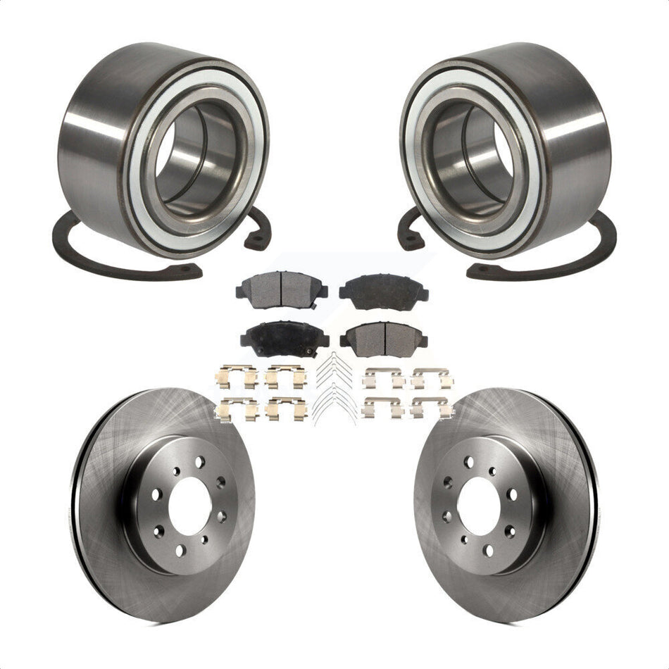 Front Wheel Bearing With Disc Brake Rotors And Semi-Metallic Pads Kit For Honda Civic del Sol KBB-102219
