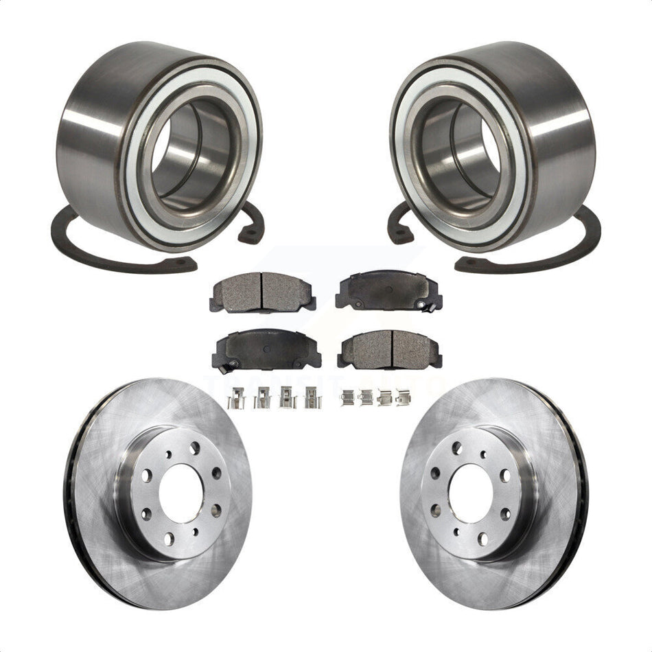 Front Wheel Bearing With Disc Brake Rotors And Semi-Metallic Pads Kit For Honda Civic KBB-102220