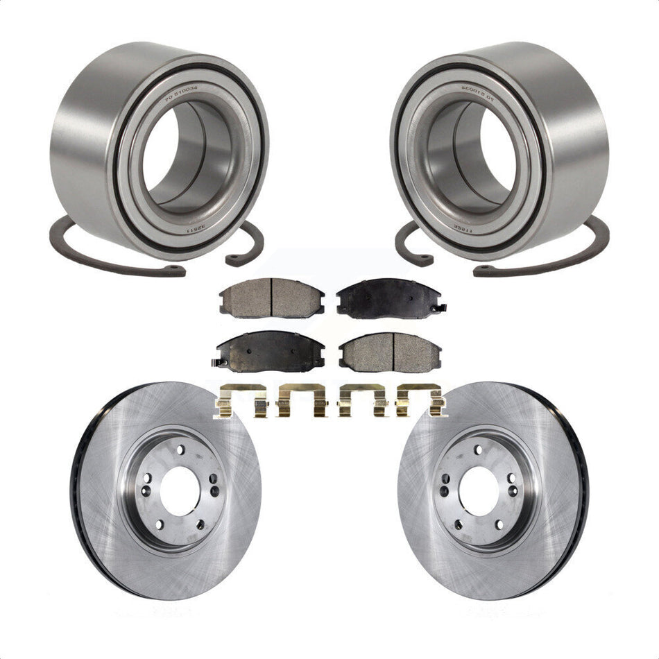 Front Wheel Bearing With Disc Brake Rotors And Semi-Metallic Pads Kit For Hyundai XG350 KBB-102230