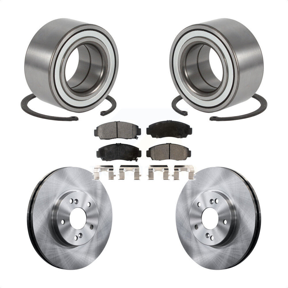 Front Wheel Bearing With Disc Brake Rotors And Semi-Metallic Pads Kit For Acura TL CL KBB-102248