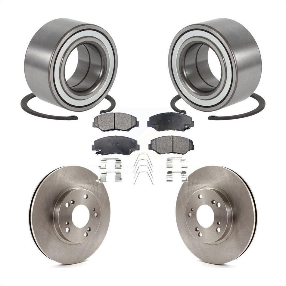 Front Wheel Bearing With Disc Brake Rotors And Semi-Metallic Pads Kit For Honda CR-V KBB-102252