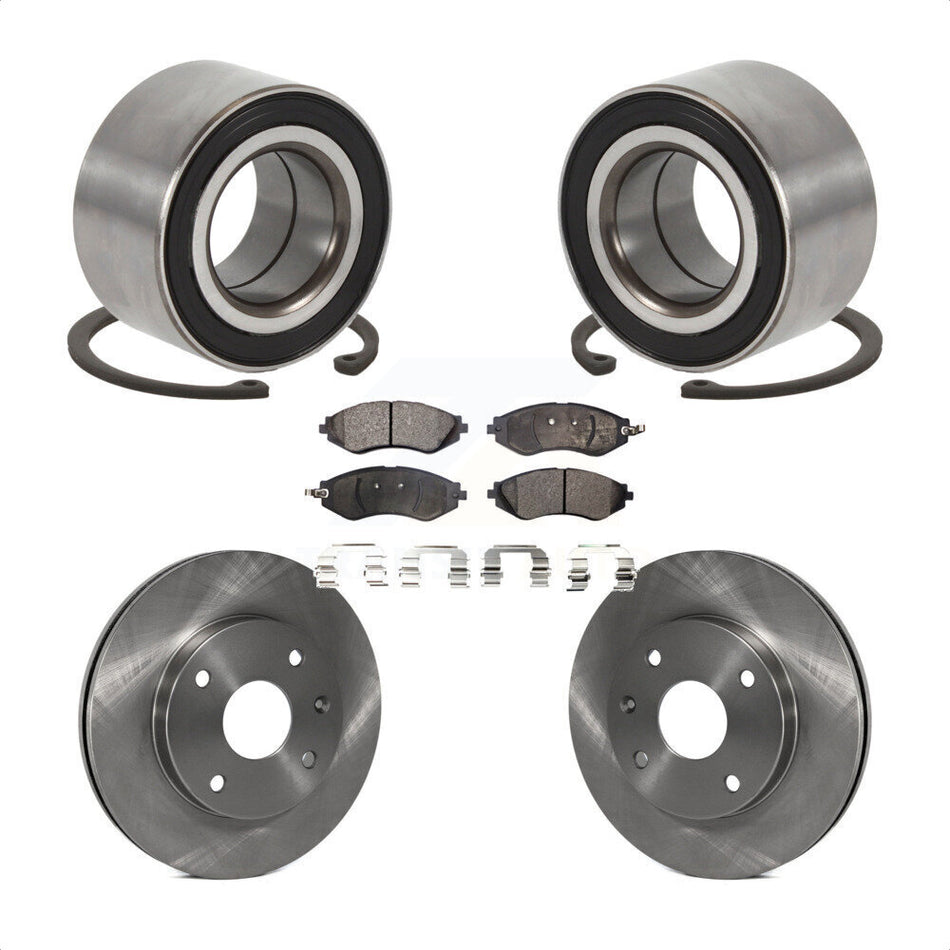 Front Wheel Bearing With Disc Brake Rotors And Semi-Metallic Pads Kit For Suzuki Forenza Reno Chevrolet Optra KBB-102255