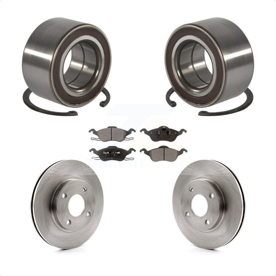 Front Wheel Bearing With Disc Brake Rotors And Semi-Metallic Pads Kit For Ford Focus KBB-102262