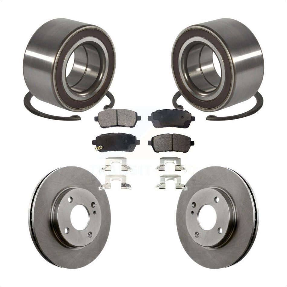Front Wheel Bearing With Disc Brake Rotors And Semi-Metallic Pads Kit For Ford Fiesta KBB-102265