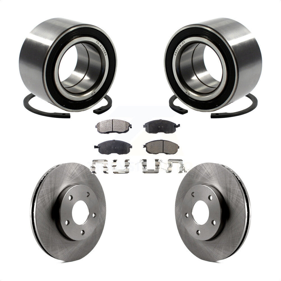 Front Wheel Bearing With Disc Brake Rotors And Semi-Metallic Pads Kit For 2000-2001 Nissan Maxima Infiniti I30 INFINITI KBB-102270