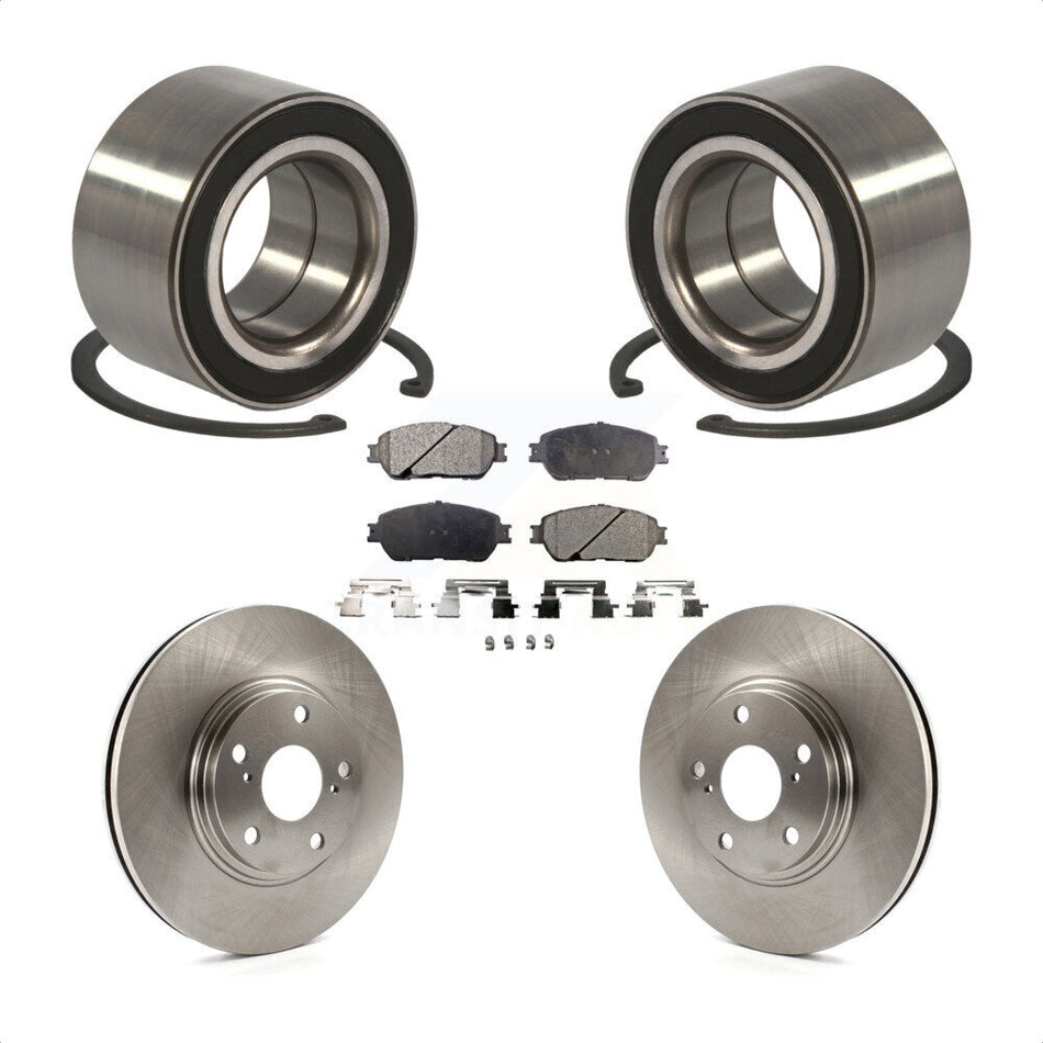 Front Wheel Bearing With Disc Brake Rotors And Semi-Metallic Pads Kit For 2004-2006 Lexus ES330 KBB-102287