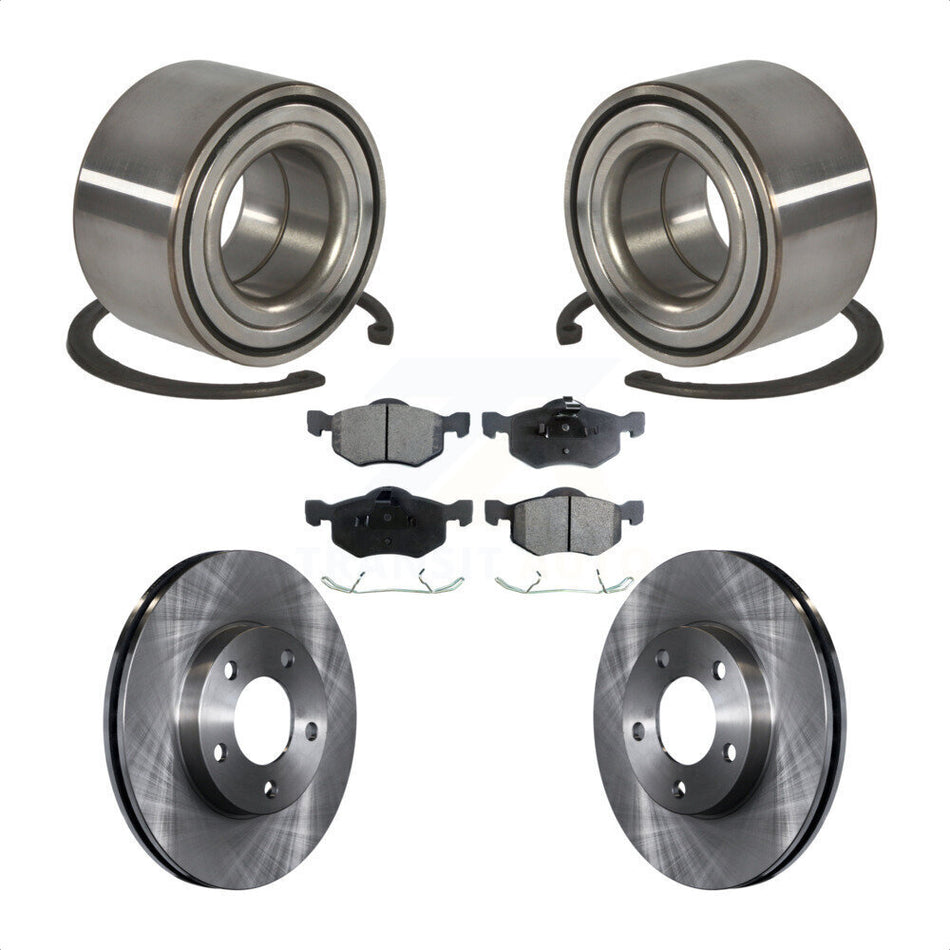Front Wheel Bearing With Disc Brake Rotors And Semi-Metallic Pads Kit For Ford Escape Mazda Tribute Mercury Mariner KBB-102304