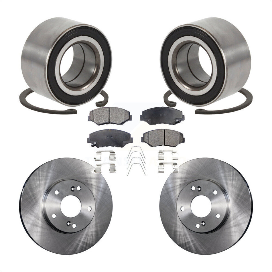 Front Wheel Bearing With Disc Brake Rotors And Semi-Metallic Pads Kit For Honda Accord Element KBB-102308