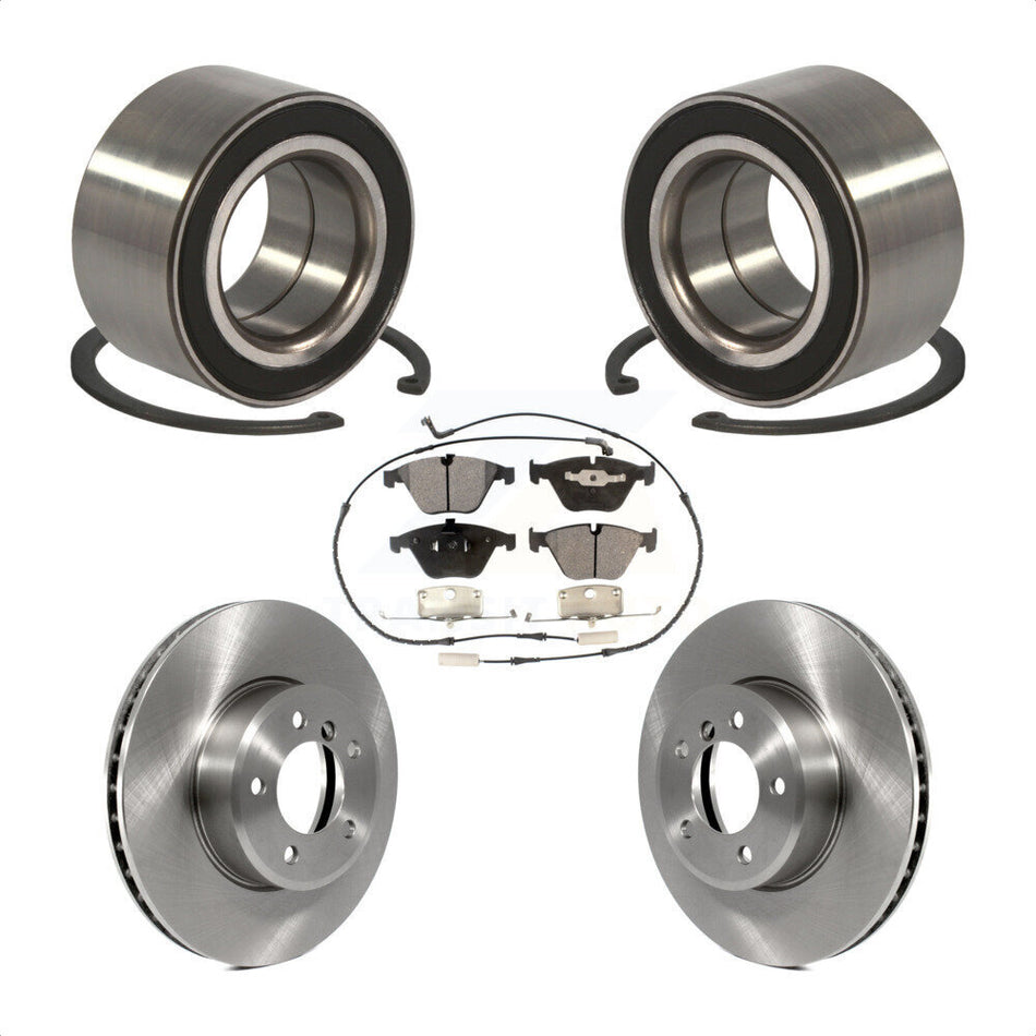 Front Wheel Bearing With Disc Brake Rotors And Semi-Metallic Pads Kit For BMW 530xi 535xi 528i xDrive 535i 528xi 525xi KBB-102331
