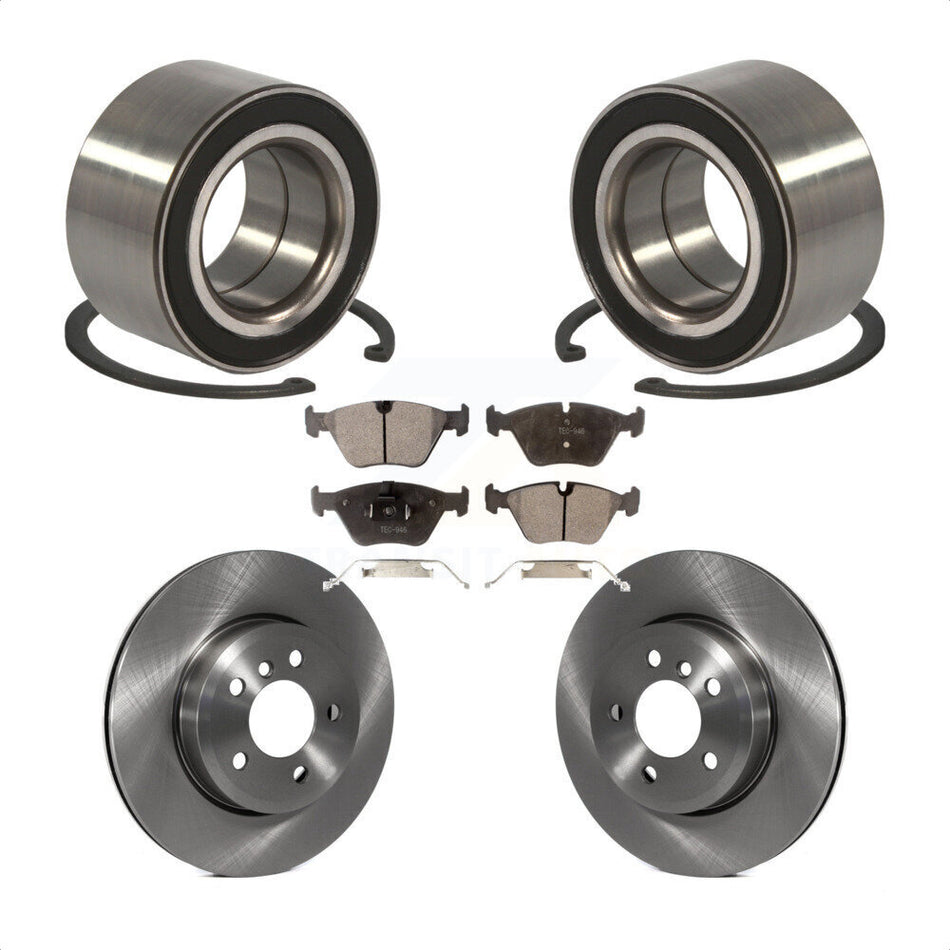 Front Wheel Bearing With Disc Brake Rotors And Semi-Metallic Pads Kit For 2004-2010 BMW X3 KBB-102332