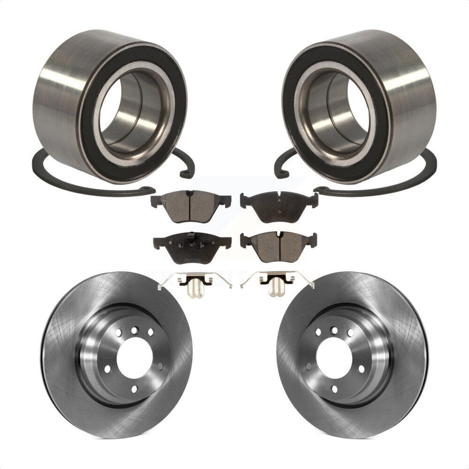Front Wheel Bearing With Disc Brake Rotors And Semi-Metallic Pads Kit For 2006 BMW 330xi KBB-102334