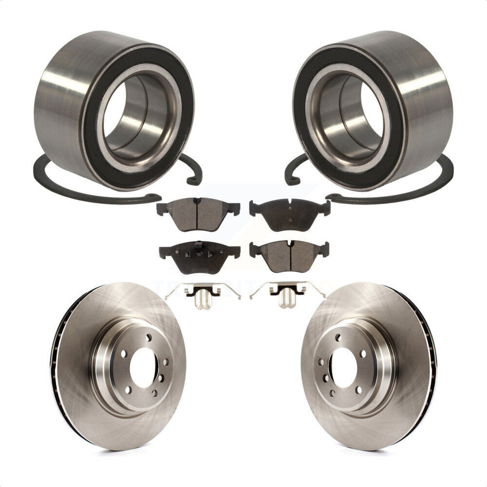 Front Wheel Bearing With Disc Brake Rotors And Semi-Metallic Pads Kit For 2007 BMW 335xi KBB-102335