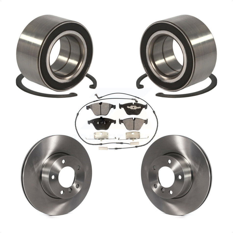 Front Wheel Bearing With Disc Brake Rotors And Semi-Metallic Pads Kit For BMW 328i xDrive 328xi KBB-102338