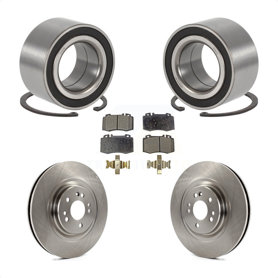 Front Wheel Bearing With Disc Brake Rotors And Semi-Metallic Pads Kit For Mercedes-Benz ML500 ML430 ML55 AMG KBB-102349