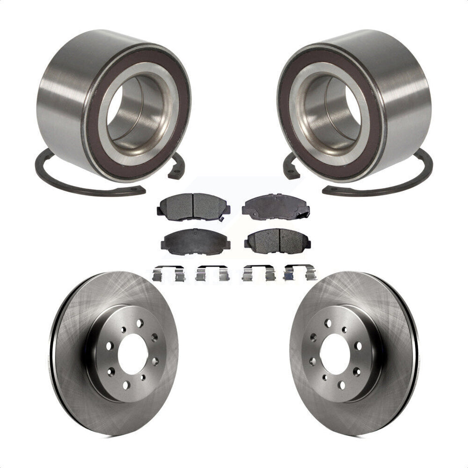 Front Wheel Bearing With Disc Brake Rotors And Semi-Metallic Pads Kit For Honda Insight KBB-102377