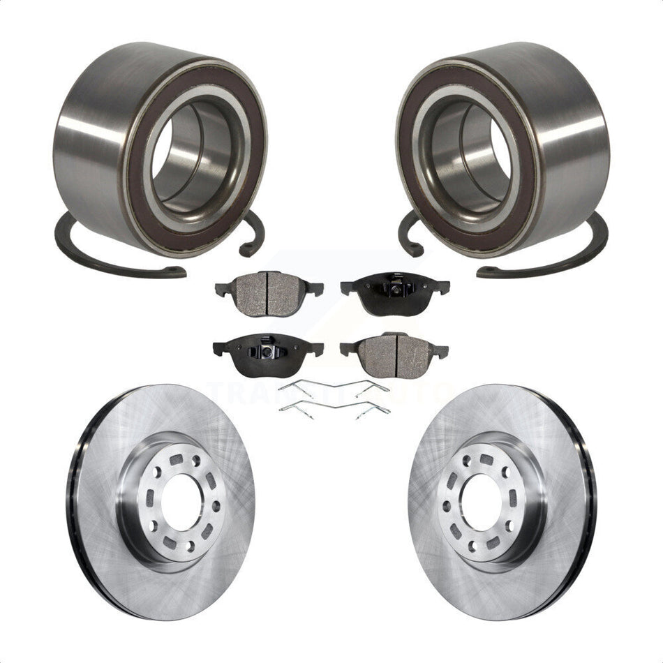 Front Wheel Bearing With Disc Brake Rotors And Semi-Metallic Pads Kit For Mazda 3 5 Sport KBB-102413